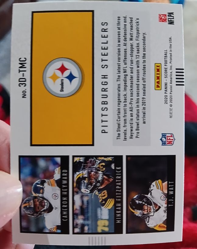 2020 Score #3D-TMC Cameron Heyward / Minkah Fitzpatrick / T.J. Watt — front