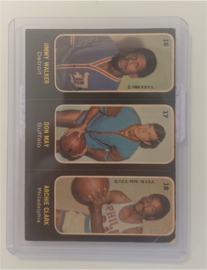 1971 Topps Stickers #16-17-18 Jimmy Walker / Don May / Archie Clark — front