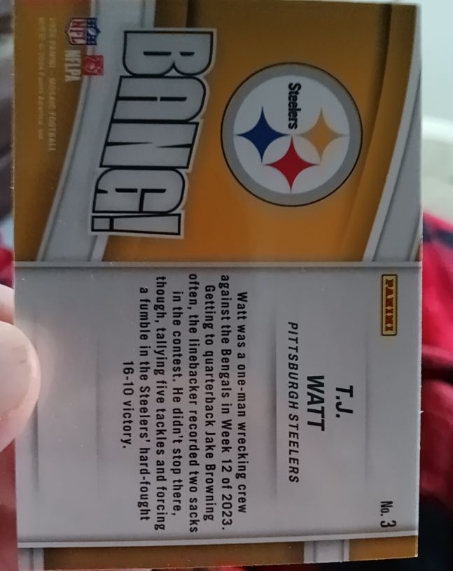 2023 Panini BANG! #3 T.J. Watt — front
