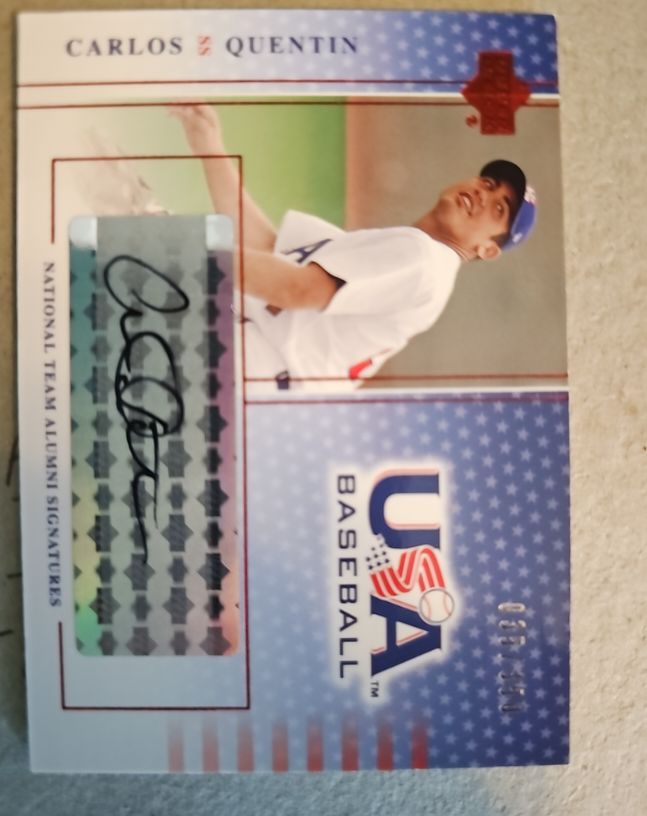 2005 Upper Deck USA Baseball National Team Alumni Signatures Carlos Quentin — front
