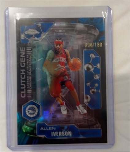 2025-26 Topps Chrome #CG-29 Allen Iverson Clutch Gene Blue #/150 — front
