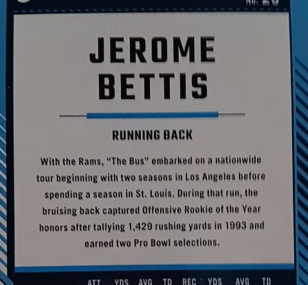 1993 Jerome Bettis Rookie Card — front
