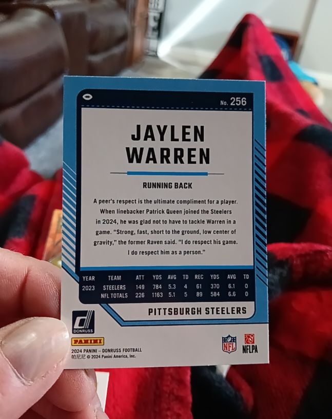 2024 Panini Donruss #256 Jaylen Warren — front