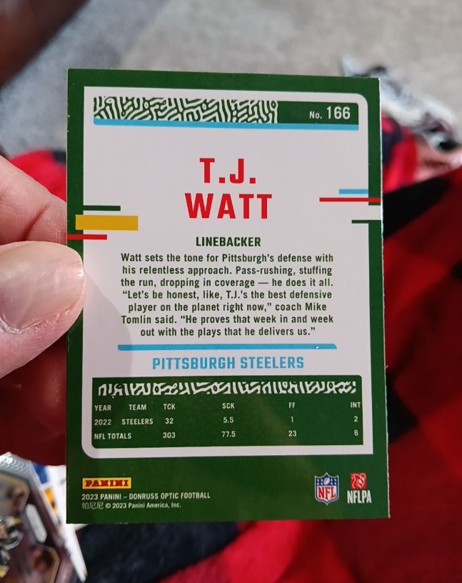 2023 Panini Donruss #166 T.J. Watt — front