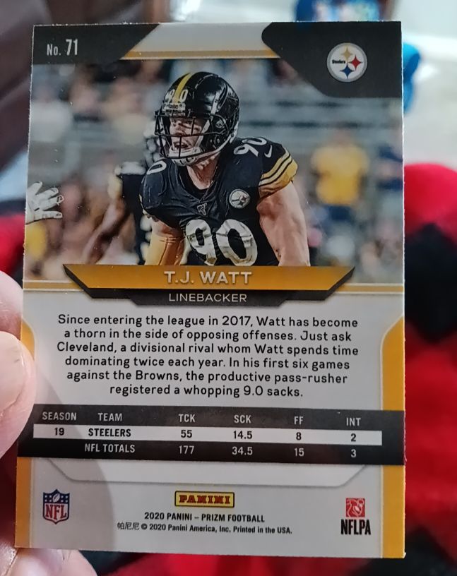 2020 Panini Prizm #71 T.J. Watt — front