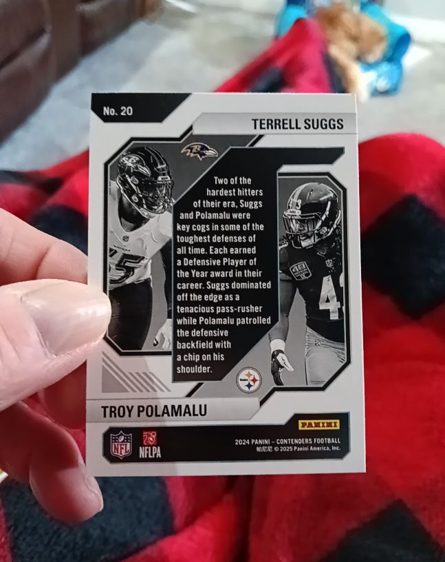 2024 Panini Contenders #20 Terrell Suggs & Troy Polamalu — front