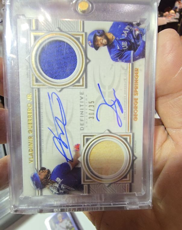 2022 Topps Definitive Dual Auto Relic #DAR-VGGS Vladimir Guerrero Jr. / George Springer — front