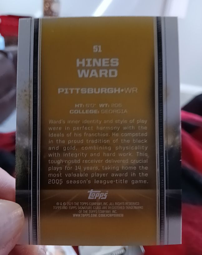 2024 Topps Signature Class #51 Hines Ward — front