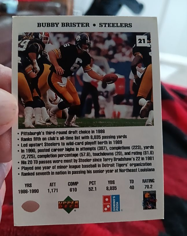 1991 Upper Deck #21 Bubby Brister — front