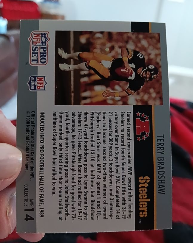1990 Pro Set #14 Terry Bradshaw — front