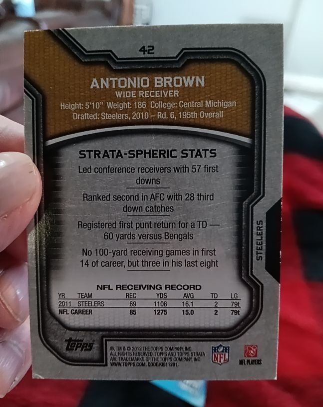 2012 Topps Strata #42 Antonio Brown — front