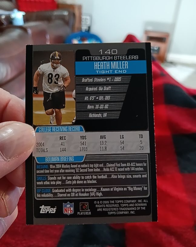 2005 Topps #140 Heath Miller — front