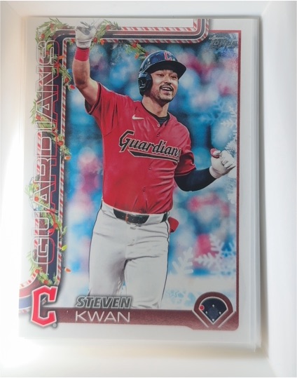 2025 Topps Holiday #H143 Steven Kwan — front