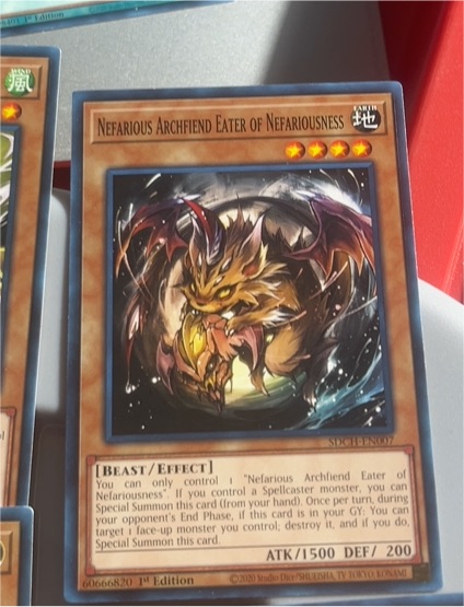 2020 Yu-Gi-Oh! SDC1-EN007 Nefarious Archfiend Eater of Nefariousness — front
