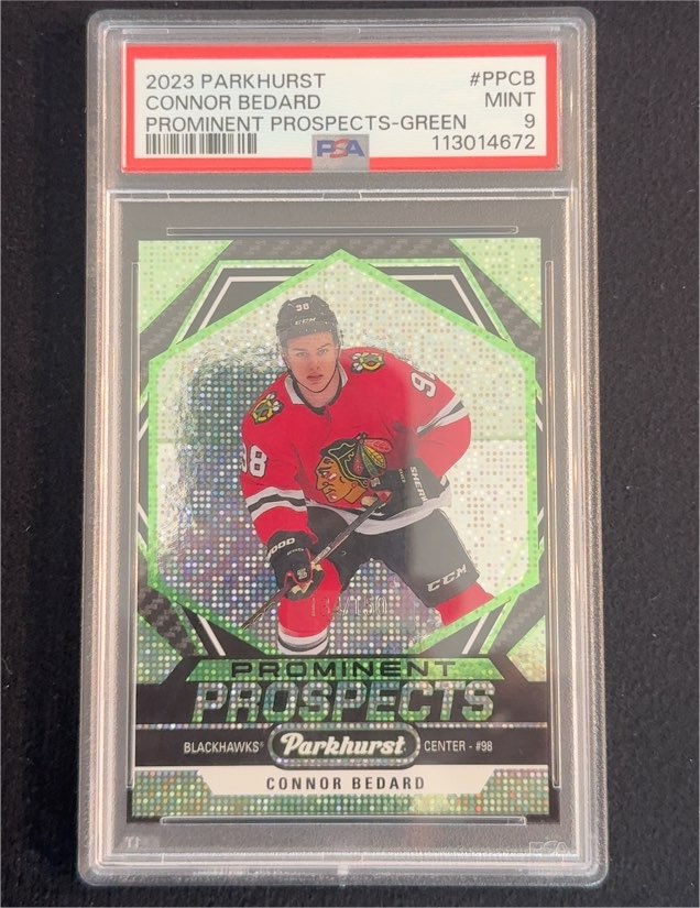 2023 Upper Deck Parkhurst #PPCB Connor Bedard Prominent Prospects Green — front