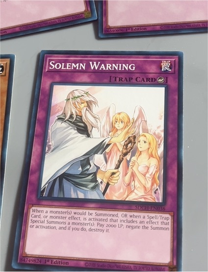 2020 Yu-Gi-Oh! SDCH-EN036 Solemn Warning — front