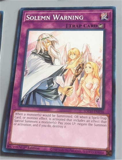 2020 Yu-Gi-Oh! SDCH-EN036 Solemn Warning — front