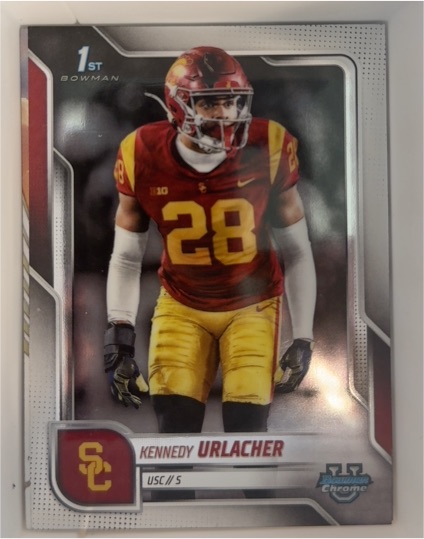 2025 Bowman University Chrome #16 Kennedy Urlacher — front