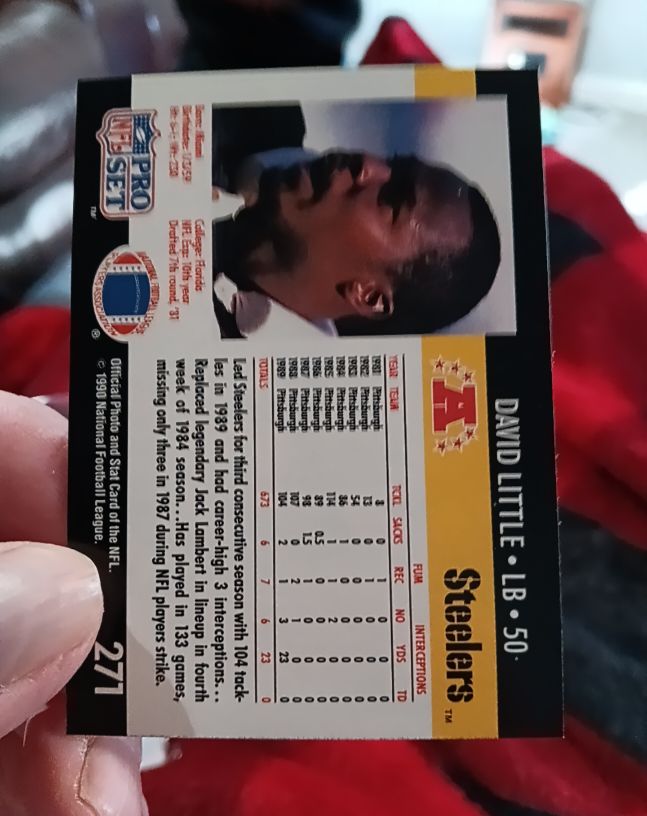 1990 Pro Set #271 David Little — front