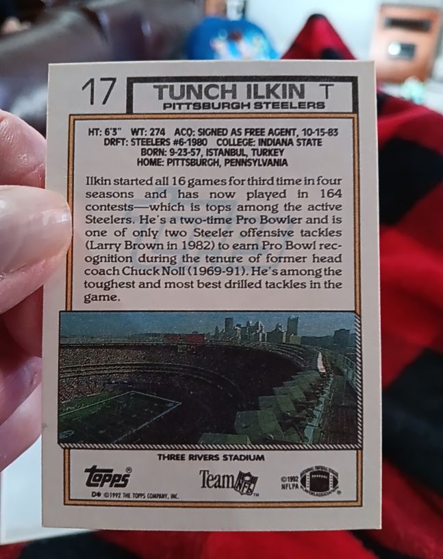 1992 Topps #17 Tunch Ilkin — front