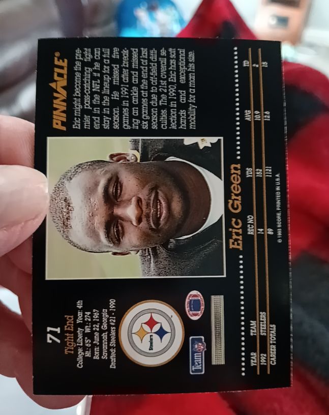 1992 Pinnacle #71 Eric Green — front