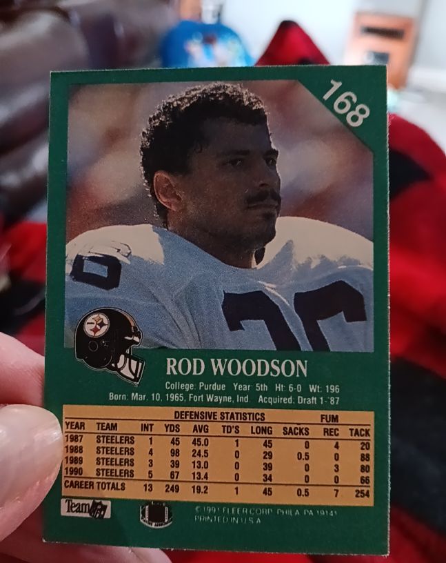1991 Fleer #168 Rod Woodson — front
