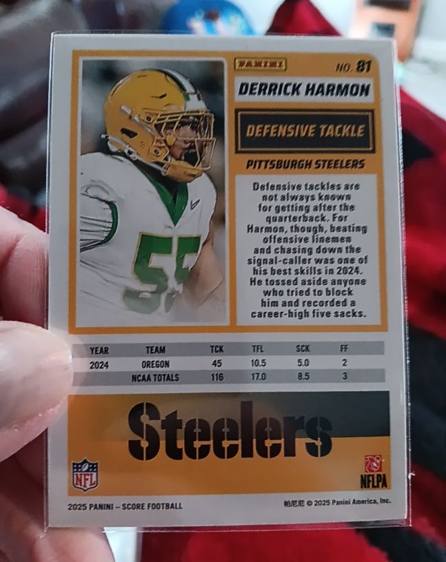 2025 Panini Score #81 Derrick Harmon — front