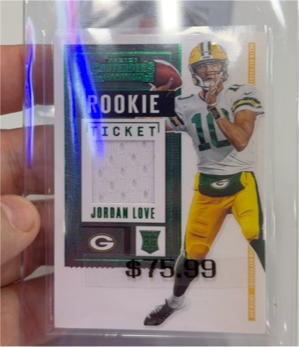2020 Panini Contenders Rookie Ticket Swatches #RTS-JLO Jordan Love — front