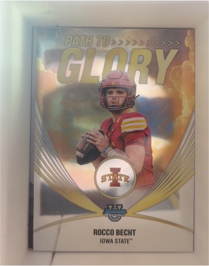 2025 Bowman University Chrome #PG-12 Rocco Becht Path to Glory Iowa State — front
