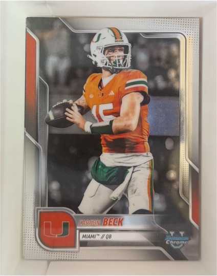 2025 Bowman University Chrome #138 Carson Beck — front