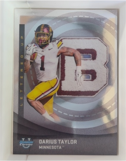 2025 Bowman University Chrome #LU-12 Darius Taylor Lettered Up — front