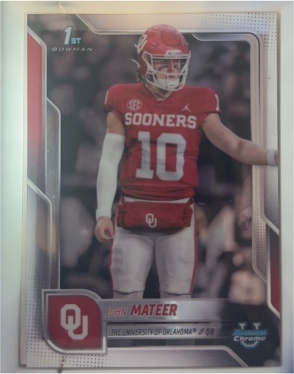 2025 Bowman University Chrome #1 John Mateer — front