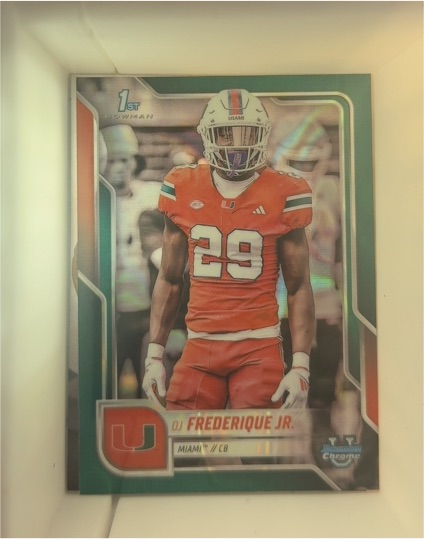 2025 Bowman Chrome University #92 OJ Frederique Jr. — front