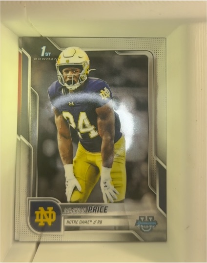 2025 Bowman University Chrome #117 Jadarian Price — front