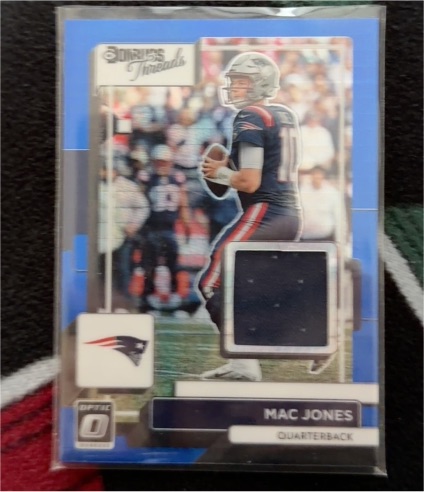 2022 Panini Donruss Optic Donruss Threads Blue Hyper #DT-MJ Mac Jones — front