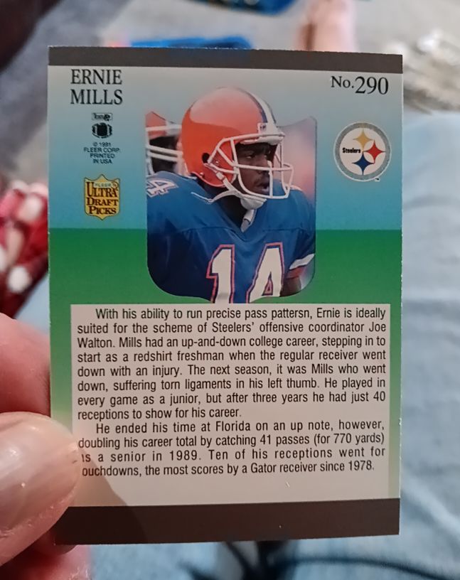 1991 Fleer Ultra Draft Picks #290 Ernie Mills — front