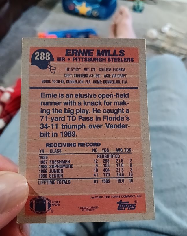 1991 Topps #288 Ernie Mills — front