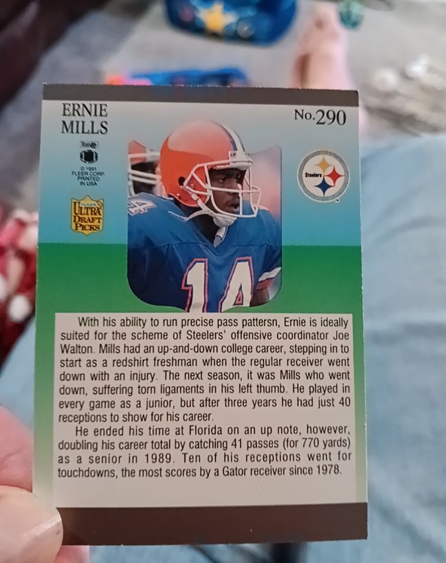 1991 Fleer #290 Ernie Mills — front