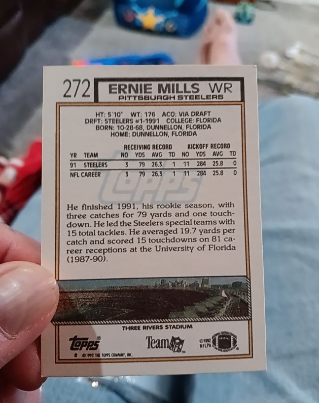 1992 Topps #272 Ernie Mills — front