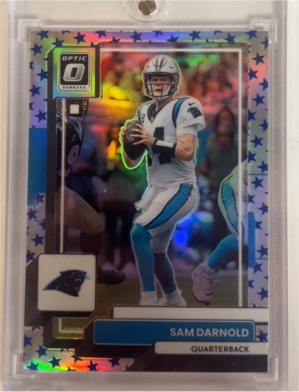 2022 Panini Donruss Optic #27 Sam Darnold Blue Stars — front
