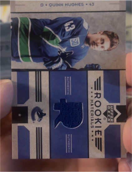 2006-07 Upper Deck Rookie Materials #43 Quinn Hughes — front