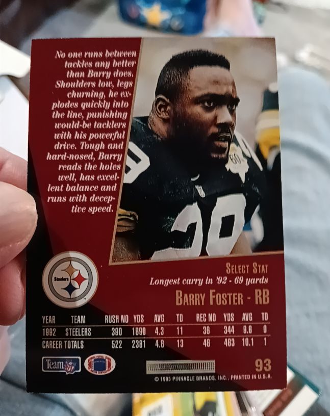 1993 Pinnacle #93 Barry Foster — front