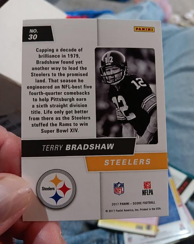2017 Panini Score #30 Terry Bradshaw — front