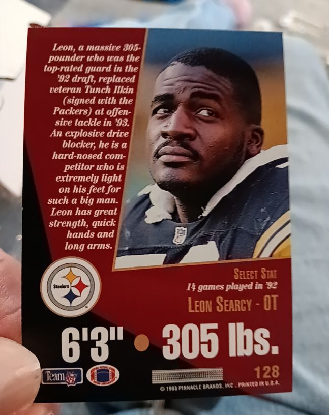 1993 Pinnacle #128 Leon Searcy — front