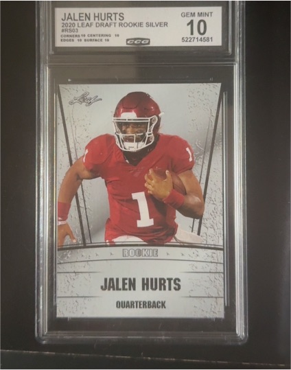 2020 Leaf Draft Rookie Silver #RS-03 Jalen Hurts — front