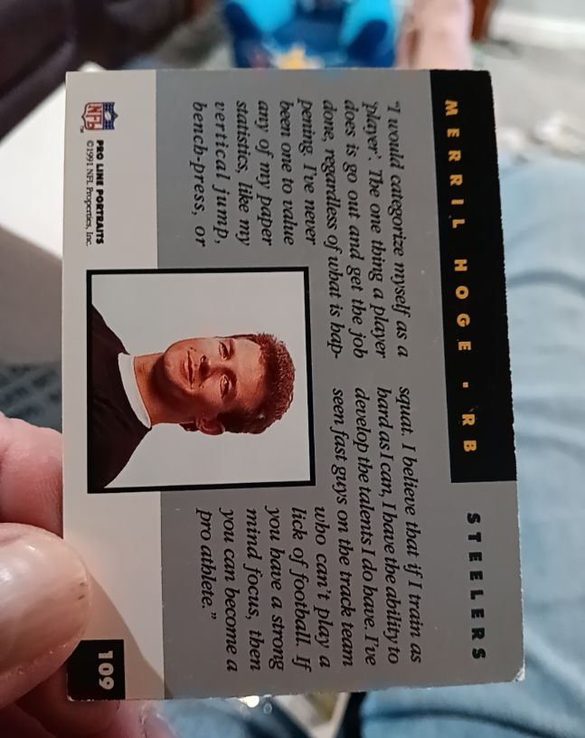 1991 Pro Line Portraits #109 Merril Hoge — front