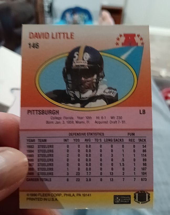1990 Fleer #146 David Little — front
