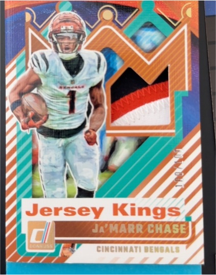 2025 Donruss #JK-JME Ja'Marr Chase Jersey Kings Orange #425 — front