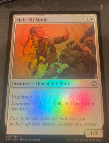 2021 Magic: The Gathering #019 Half-Elf Monk — front