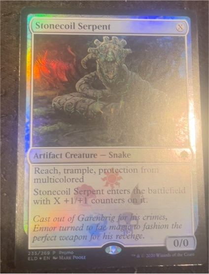 2020 Magic: The Gathering Throne of Eldraine #235 Stonecoil Serpent — front